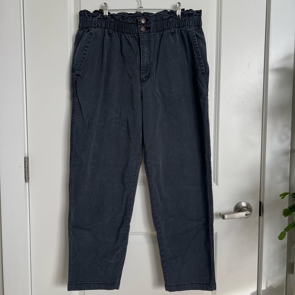 Target Paperbag Waist Pants | Gray-Blue | Size 14